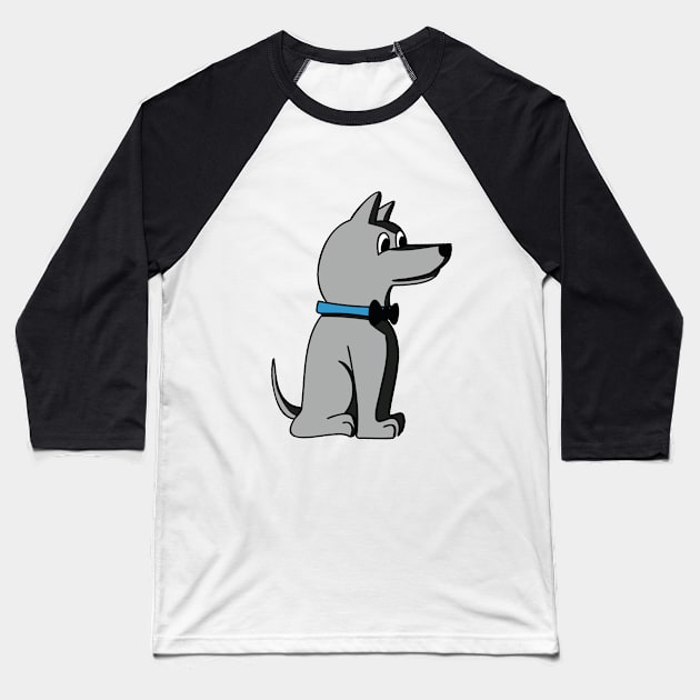 grey dog with papillon Baseball T-Shirt by Alesiart